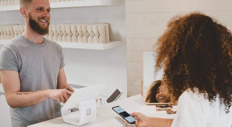 woman purchasing hair products