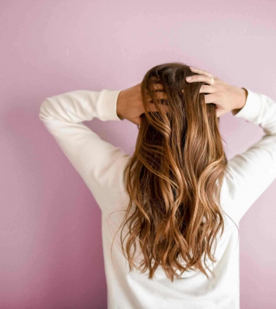 woman showing her hair