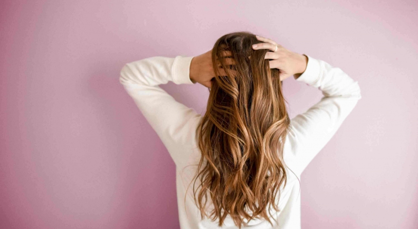 woman showing her hair