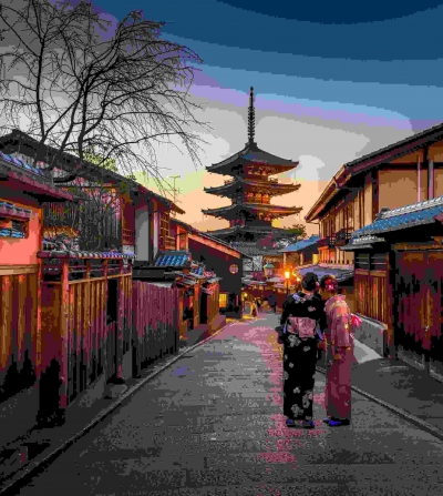 people standing in kyoto japan