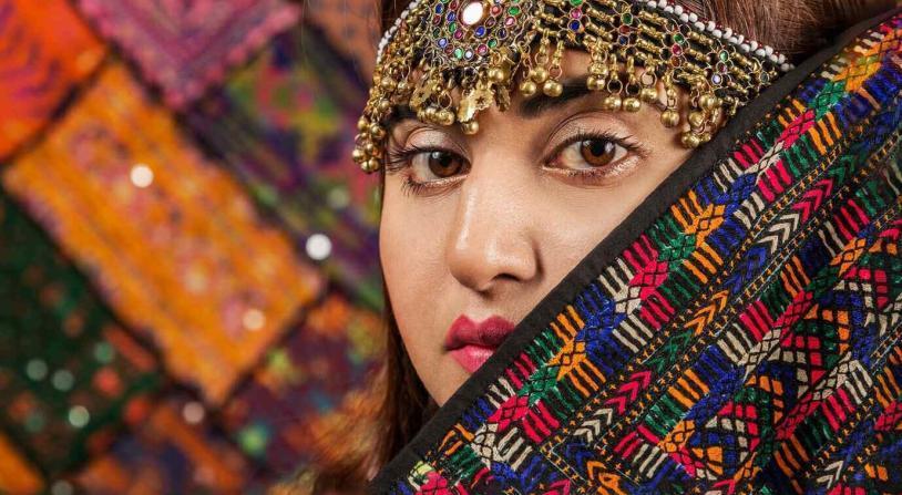 Pakistani woman in cultural garments